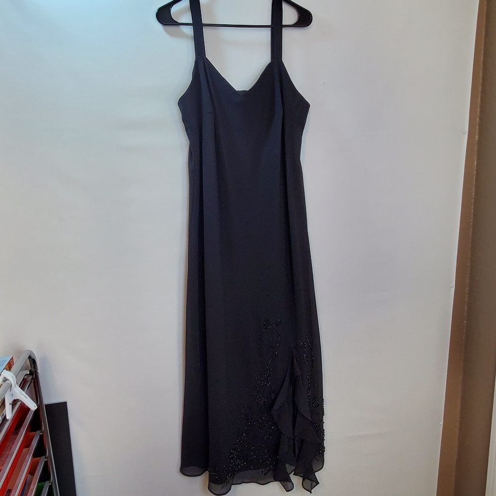 NWT R&M Richards Black Beaded Dress Sz 14